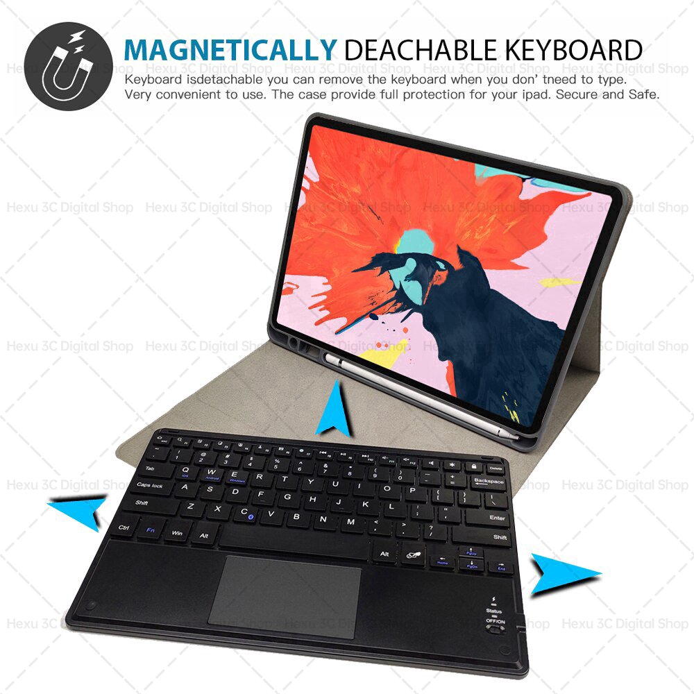 Bao Da Máy Tính Bảng Kèm Bàn Phím Bluetooth Cho IPad Air5 2022 Pro 11 12.9 2021 Air4 10.9 Air3 10.5 8th 9th Gen 10.2 6th 9.7 Mini 5 2 Inch 2020 2018