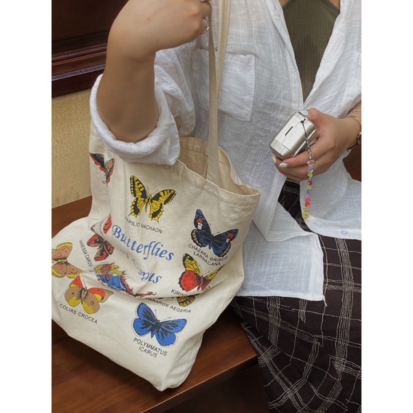 Túi tote Butterflies of Cyprus chất liệu canvas
