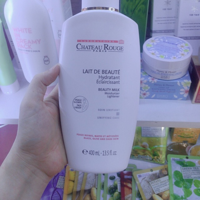 Dưỡng thể kích trắng da chateau rouge paris lait de beaute