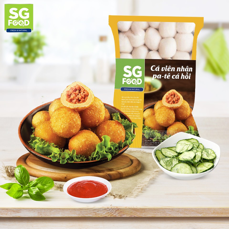 Cá viên nhân cá hồi