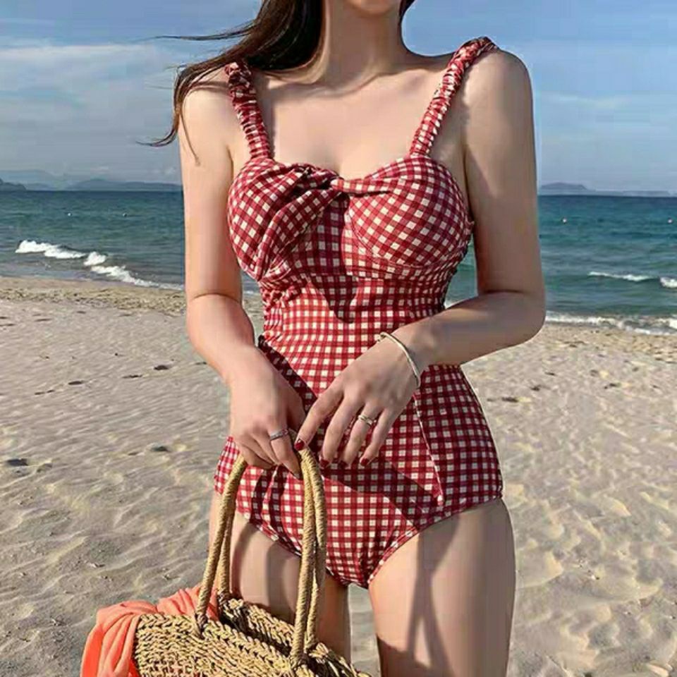 Bộ Đồ Bơi Bikini Hai Mảnh Họa Tiết Sọc Ca Rô Đỏ Có Gọng Nâng Ngực 2021 Cho Nữ | BigBuy360 - bigbuy360.vn