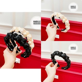 Bờm tóc kết hoa hồng lụa
