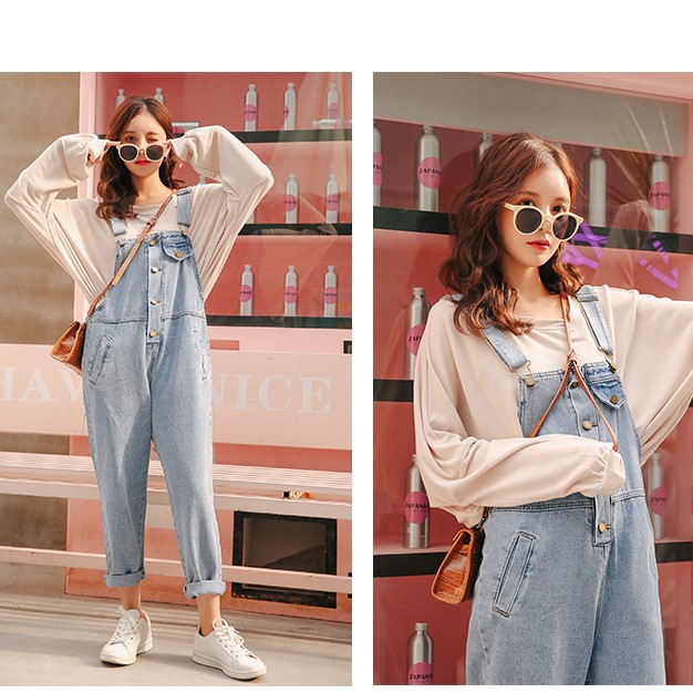 [ Mã FADIRECT20 giảm 20K đơn 150K] Quần yếm jean nữ baggy dáng trơn MSY44 | BigBuy360 - bigbuy360.vn