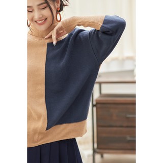 Áo len dài tay cổ cao phối thân - 20Again