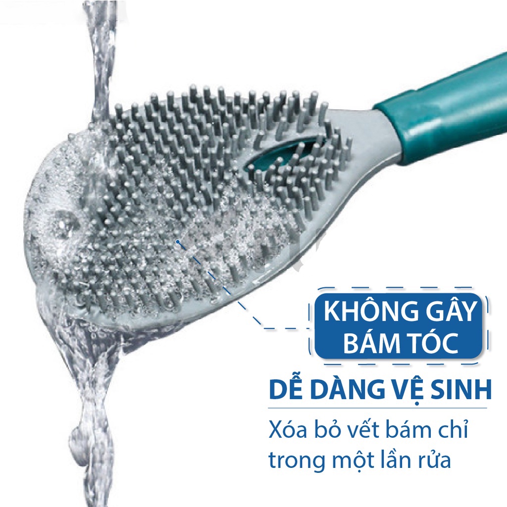 Chổi Cọ bồn cầu có hộp dán tường cao cấp, Cọ bồn cầu silicon thông minh