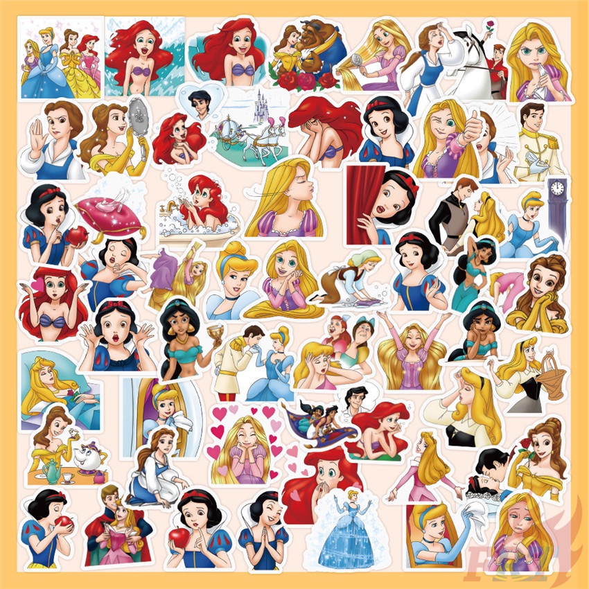 56 Cái / Bộ ☆ Hình Dán Công Chúa Disney Phối ☆ Sticker Dán Tường Chống Thấm Nước Thời Trang