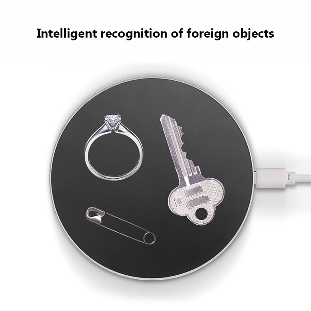 Đế Sạc Nhanh Không Dây Dạng Tròn 10w Có Đèn Led Cho Iphone / Samsung