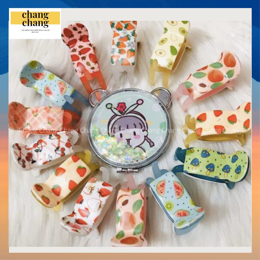 Kẹp Càng Cua Hình Trái Cây 3D Cao Cấp 2 lớp Không Gãy