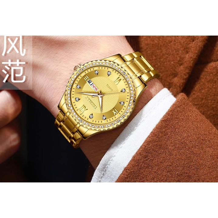 Đồng hồ nam đính hạt dạ quang kim và 12 điểm giờ Tisselly T808 | BigBuy360 - bigbuy360.vn