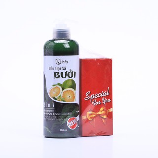 Dầu gội xả Bưởi CatChy 2 in1 500ML - Tặng khăn lau tay kháng khuẩn
