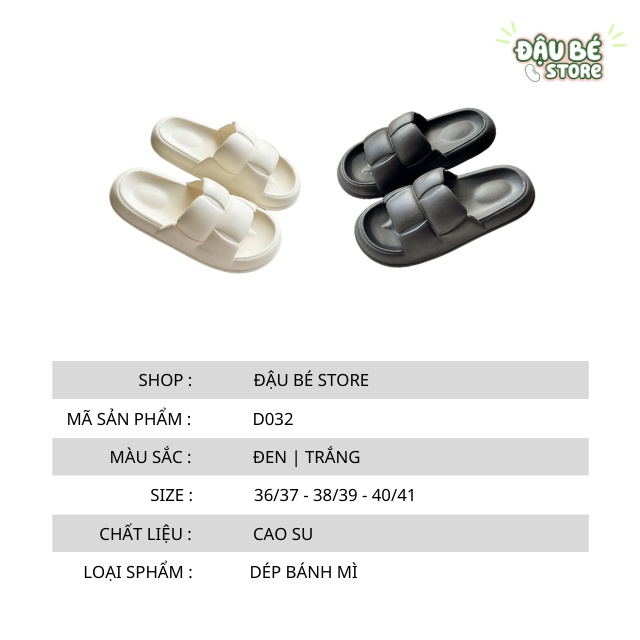 Dép Bánh Mì Chao Dễ Thương Đế 4P Ulzzang - Dép Quai Ngang Nữ Vân Nổi Thời Trang Hàn Quốc Sang Chảnh - Daube - D032