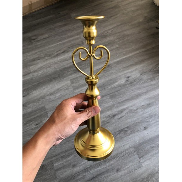 Chân nến đơn vintage trái tim 33cm chân nến trang trí
