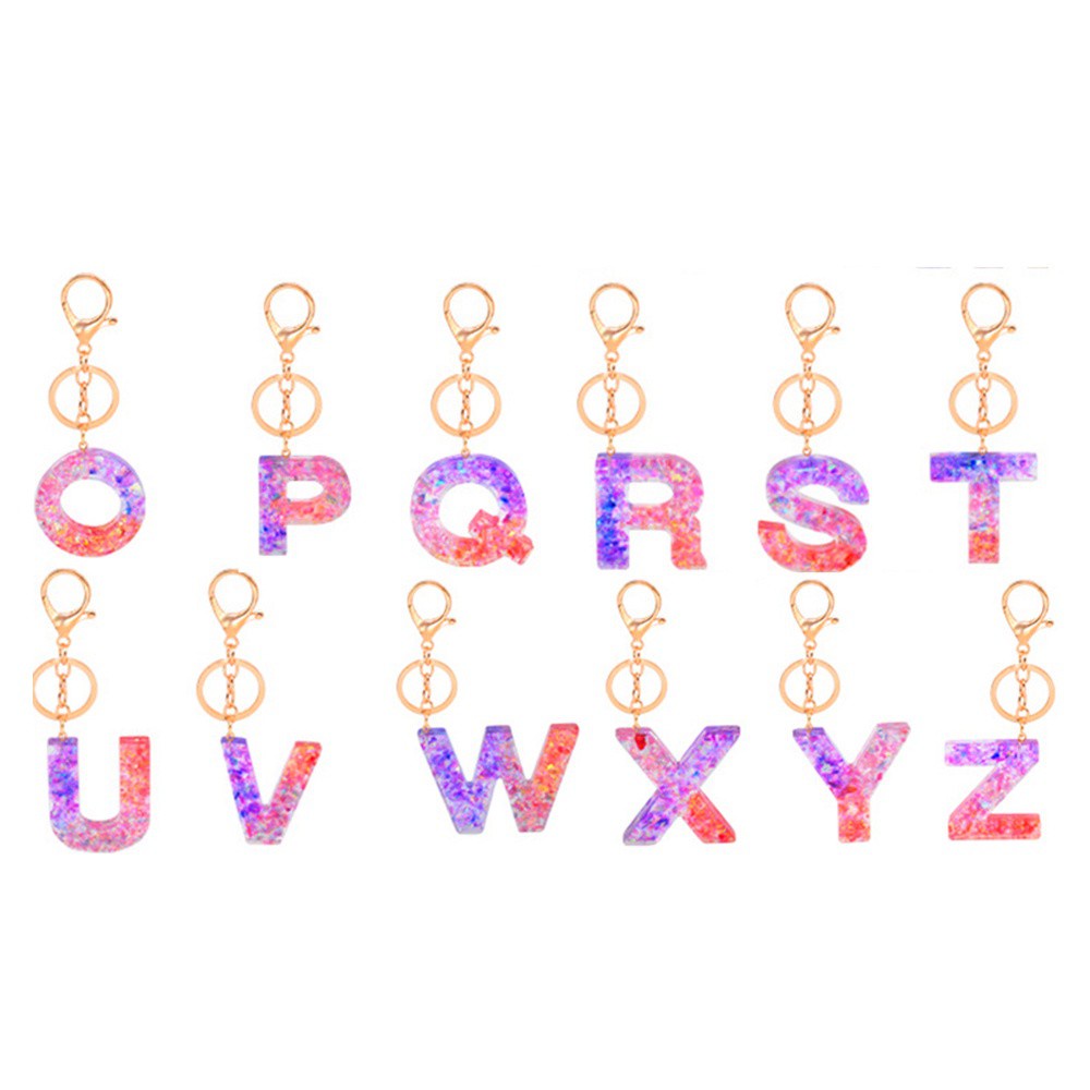 Móc Khóa Hình Chữ Cái A-Z Đính Sequin Lấp Lánh Thời Trang