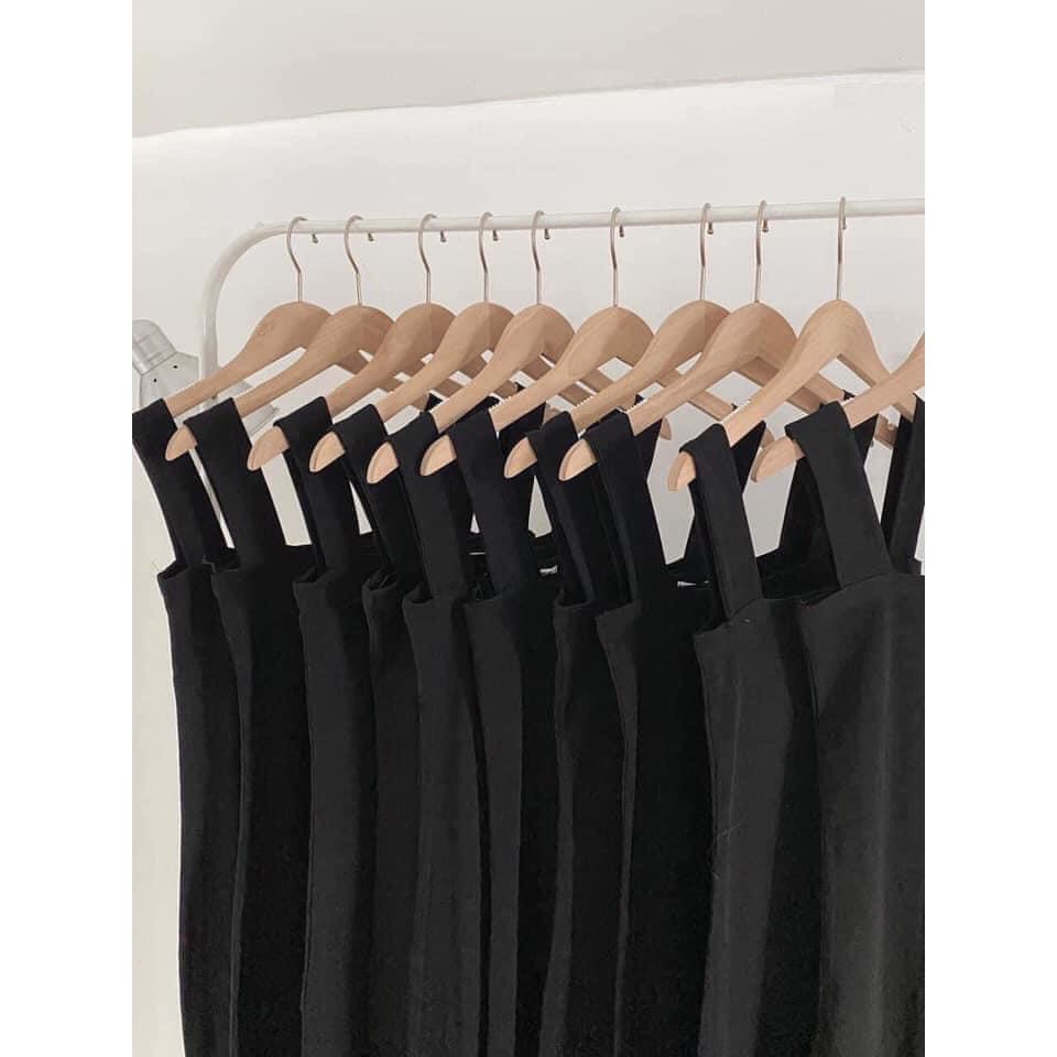Váy hai dây body, Váy 2 dây bản to màu đen trơn bo zip DASKI | BigBuy360 - bigbuy360.vn