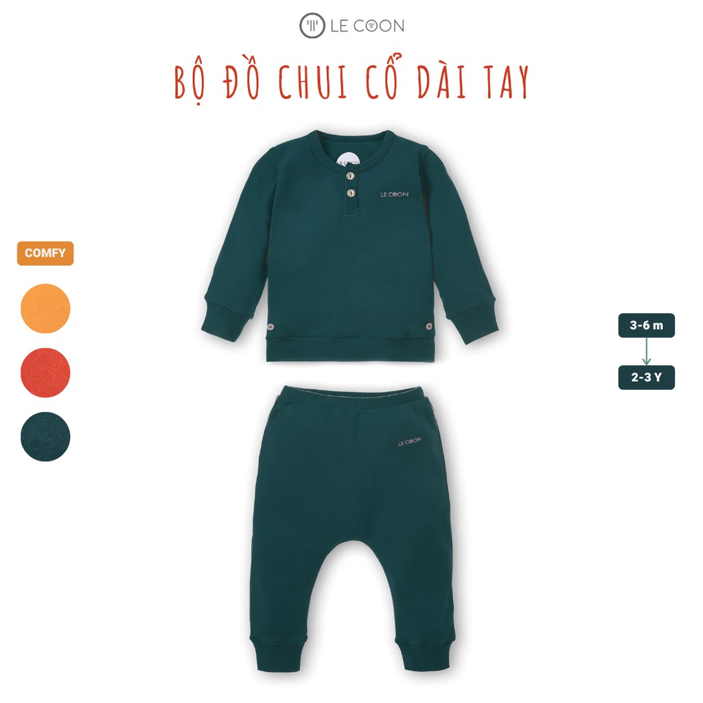 LE COON | Bộ Đồ Chui Cổ Dài Tay | COMFY | 3 tháng-3 tuổi