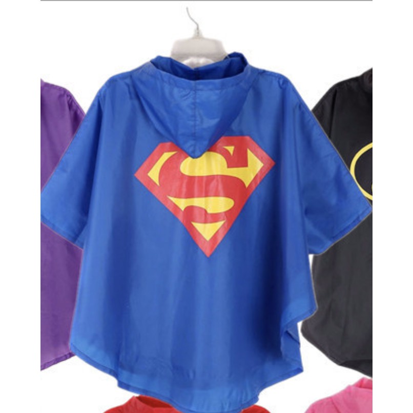 Áo mưa cánh dơi hình siêu anh hùng Người Nhện, Siêu Nhân cho bé