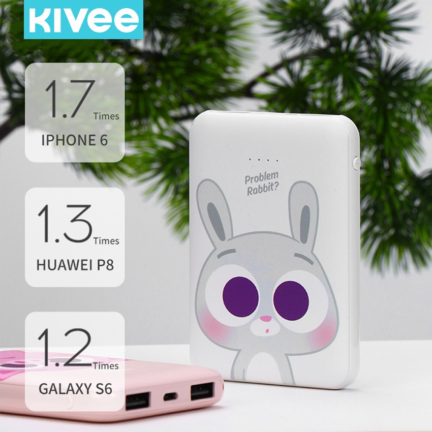 【Giảm 10% toàn bộ cửa hàng】Kivee 5000mAh Mini Power Bank Cartoon Pattern