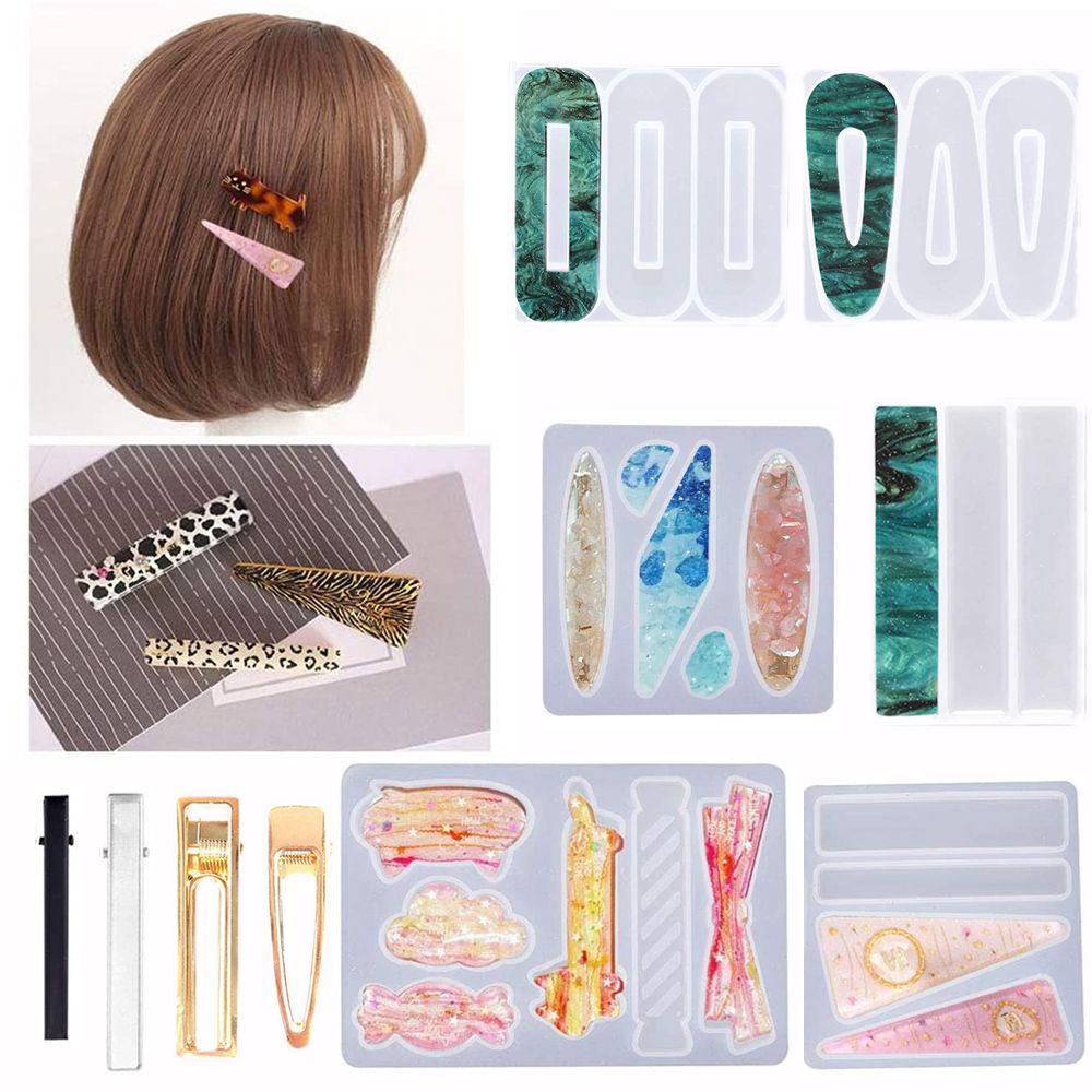 LAKAMIER Khuôn Silicone Tạo Hình Làm Kẹp Tóc DIY