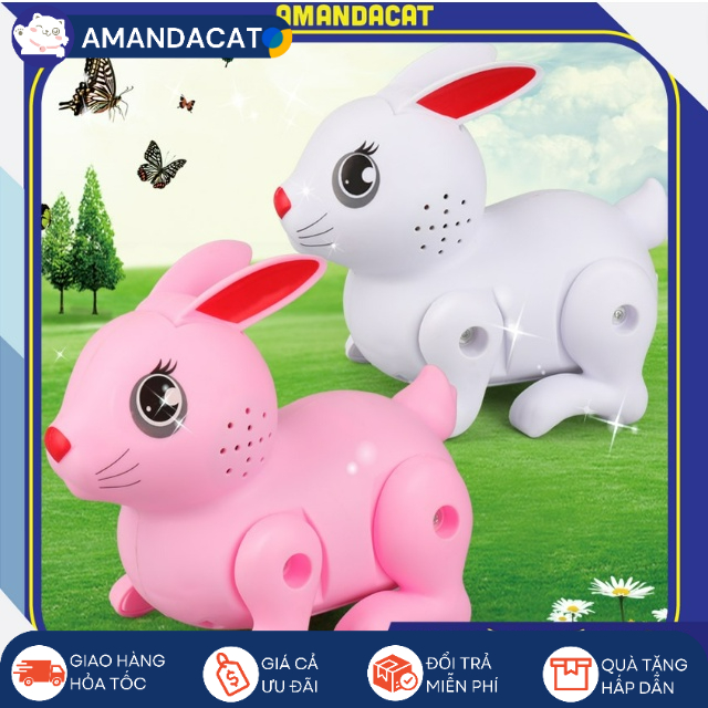 [Hàng sẵn] Đồ chơi Thỏ - Heo Vàng- Chó điện có thể đi và nhảy. Phát nhạc và có đèn. Rabbit robot