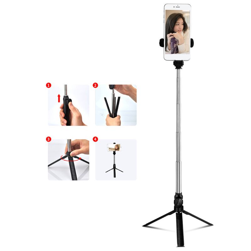 Gậy Tự Sướng Bluetooth Không Dây Xoay 360 Độ Cho Điện Thoại ° Gậy Tự Sướng Xoay Được Màu Trắng Đỏ Hồng