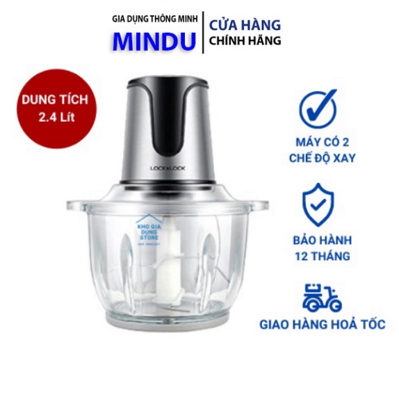 Máy Xay Thịt Lock&Lock Ejm186Slv - Meat Chopper 2.4L Và Máy Ejm156Blk 1L -Mindu