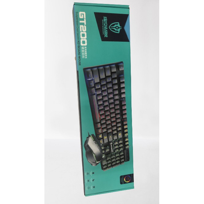 Combo chuột và bàn phím GT200 chuyên game giá rẻ Led 7 màu cao cấp Tặng lót chuột