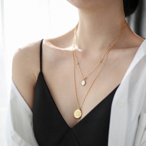 Dây Chuyền 2 Tầng Titan Ko Đen TT 3518