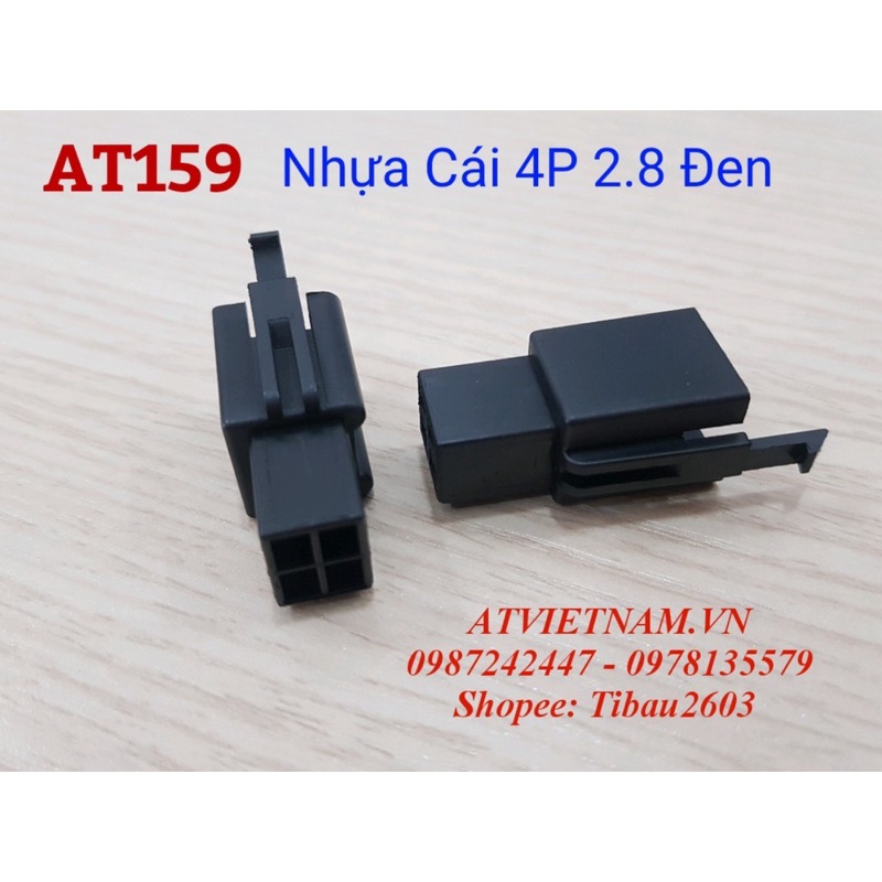 Giắc nhựa đầu Cái 4P 2.8 màu Đen - AT159