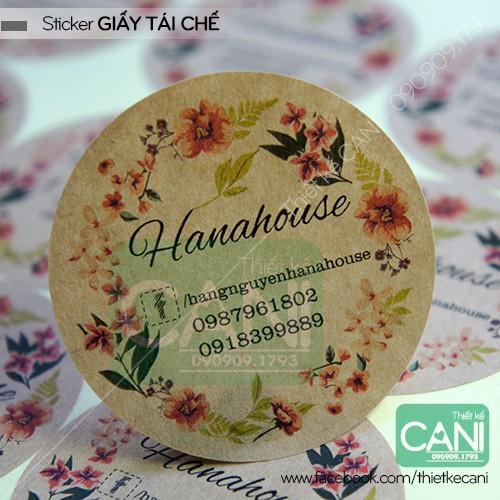 Sticker giấy kraft in theo yêu cầu Decal giấy Nhãn giấy in tem giấy