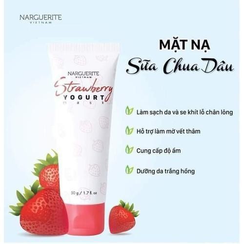 Mặt Nạ Sữa Chua Dâu Cấp Ẩm Dưỡng Trắng Mềm Mịn Da Narguerite 50g