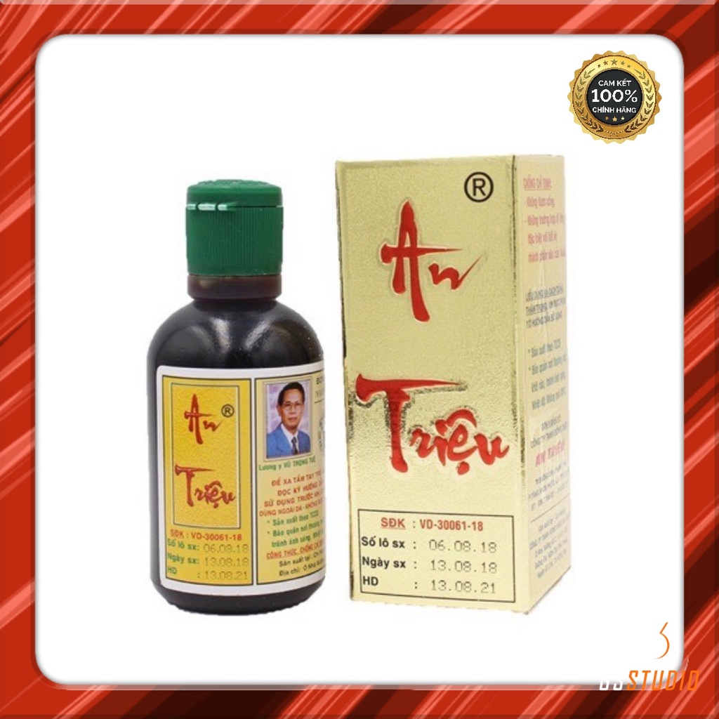 Dầu cồn xoa bóp an triệu - giảm đau nhức xương khớp, tê bì chân tay 60ml