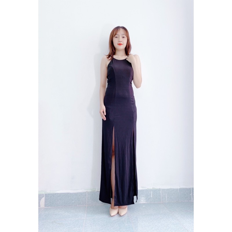 Đầm yếm maxi hở lưng