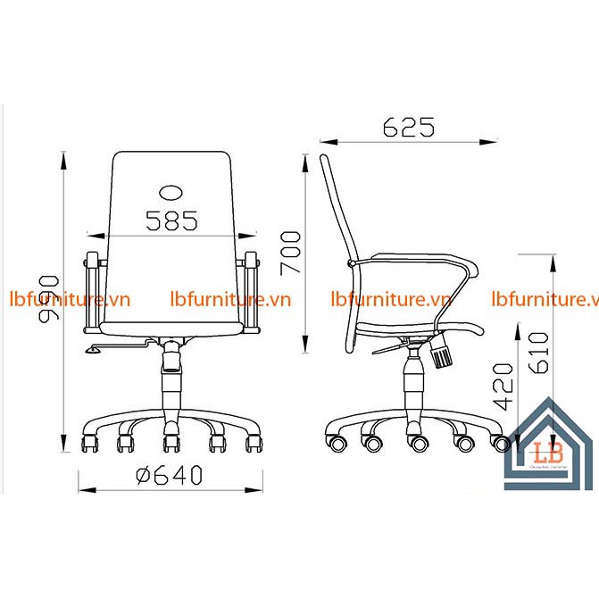 Ghế xoay cao cấp nhập khẩu LBD06