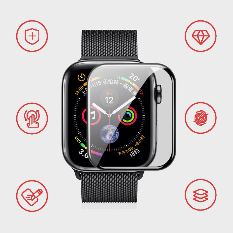 Kính Cường Lực Cong 3d Bảo Vệ Màn Hình Cho Apple Watch 6 / Se 40mm 44mm