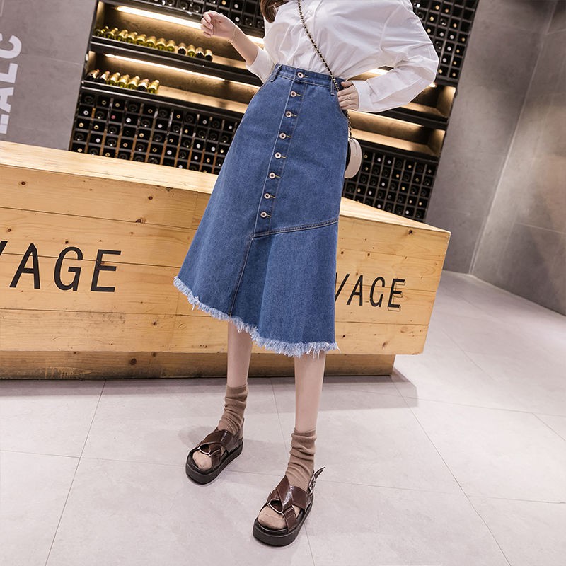 chân váy jean Đuôi Cá Dáng Chữ A Có Size Lớn 80-200 Kg Thời Trang Xuân Hè Dành Cho Nữ | BigBuy360 - bigbuy360.vn