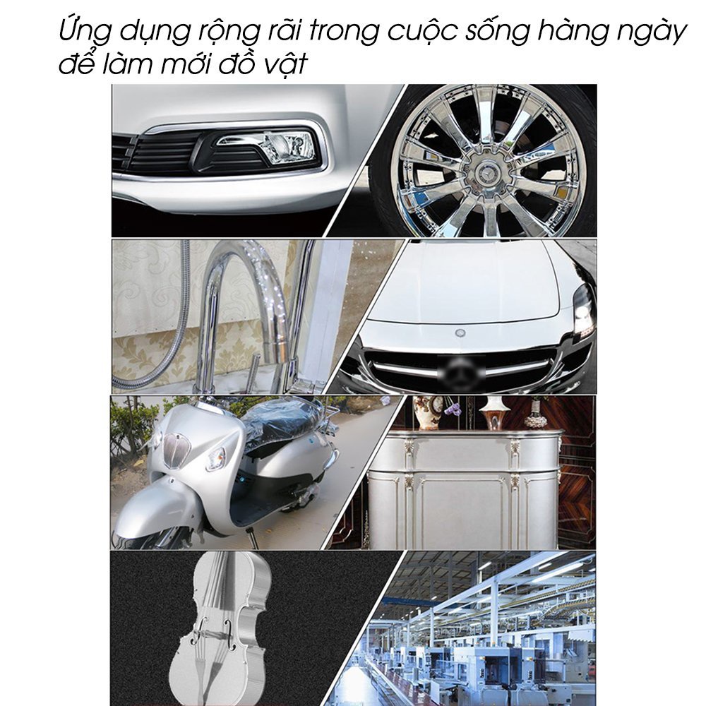 Sơn mạ crom, inox, tráng gương, dùng cho kim loại, ô tô, xe máy bảo vệ bệ mặt kim loại, chai xịt Chrome Plating 350ml GD