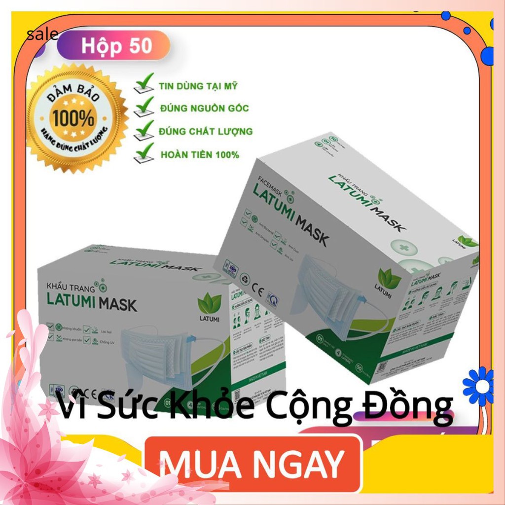 Khẩu Trang Y Tế 4 Lớp Kháng Khuẩn LATUMI Ngăn Giọt Bắn, Chống Tia UV, Ngăn Bụi Được Sản Xuất Theo Tiêu Chuẩn | BigBuy360 - bigbuy360.vn