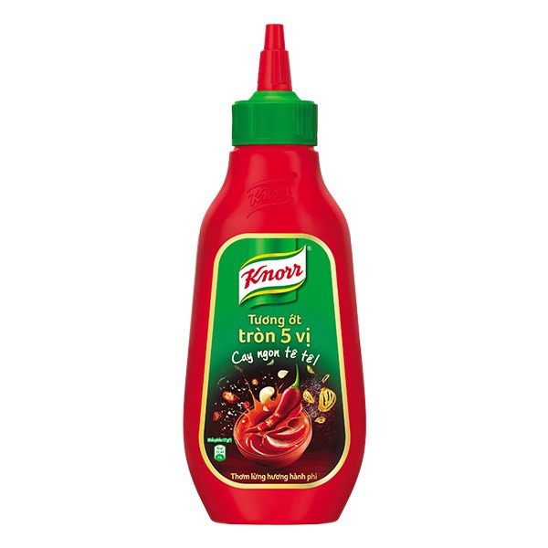 Tương ớt Knorr tròn 5 vị Miền Nam cay ngon tê tê chai 220gr