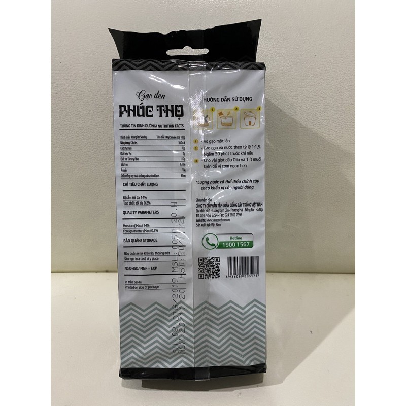 (1kg) Gạo lứt đen Phúc Thọ- Vinaseed (gạo sạch cho người ăn kiêng) | BigBuy360 - bigbuy360.vn