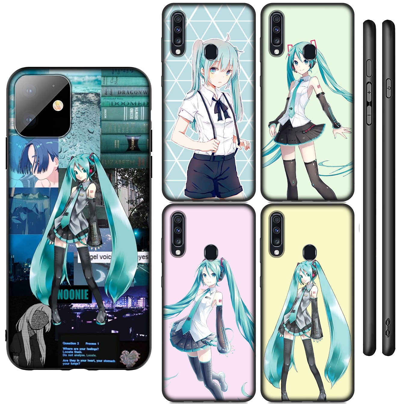 Samsung Galaxy A9 A8 A7 A6 Plus J8 2018 + A21S A70 M20 A6+ A8+ 6Plus Casing Soft Silicone Cartoon hatsune miku girl Phone Case