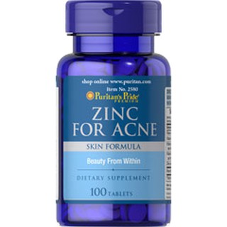 [Mã FMCGMALL giảm 8% đơn từ 250K] Viên uống kẽm ngừa mụn Zinc For Acne của Puritan’s Pride 100 viên