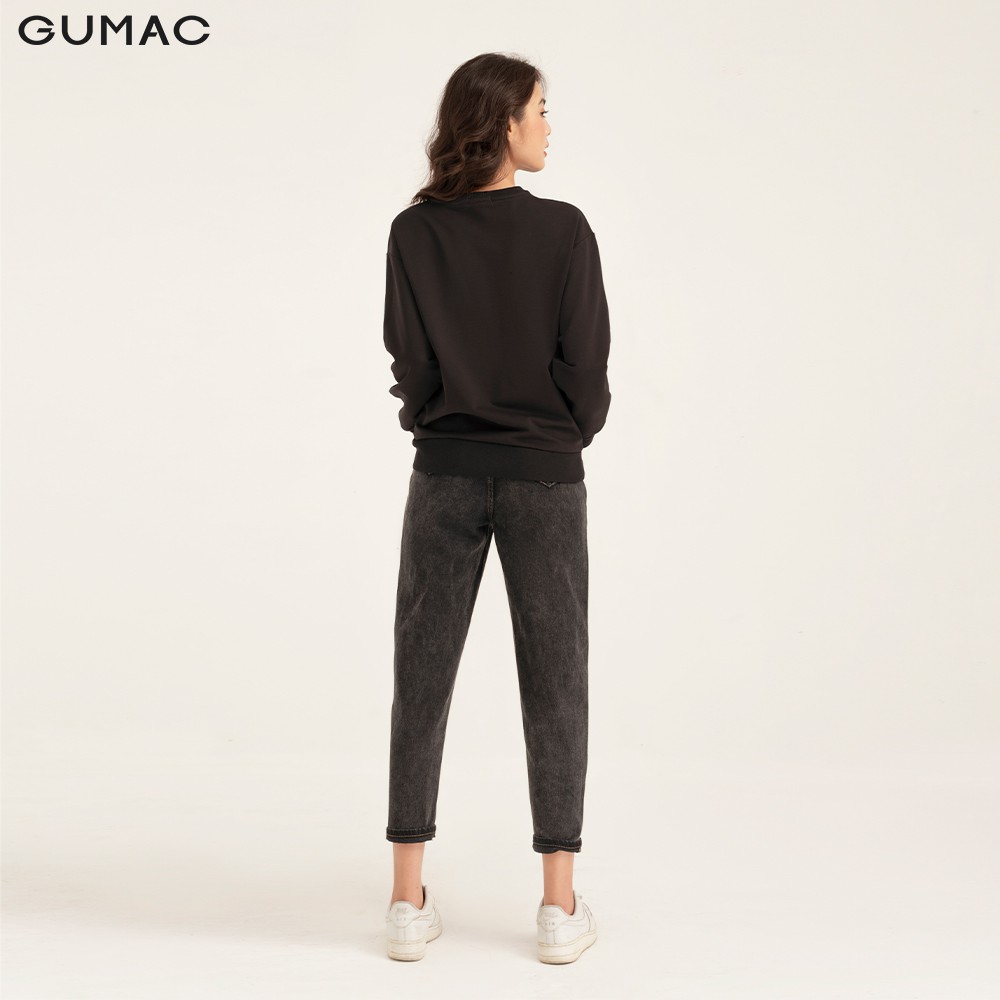 Áo thun nữ Sweater in vai GUMAC tay dài năng động, trẻ trung ATB1140 | BigBuy360 - bigbuy360.vn