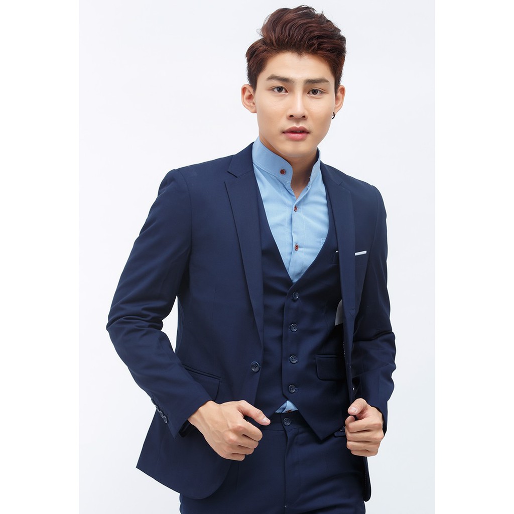 Áo vest Titishop AVN83 1 nút cài màu xanh navy​​ ( HÀNG NGOẠI NHẬP )