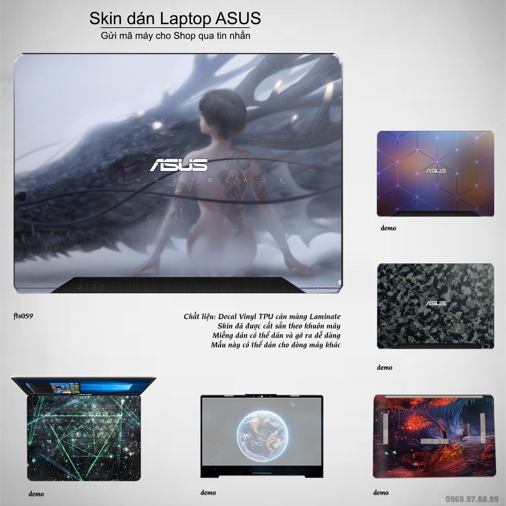 Skin dán Laptop Asus in hình Fantasy _nhiều mẫu 6 (inbox mã máy cho Shop)