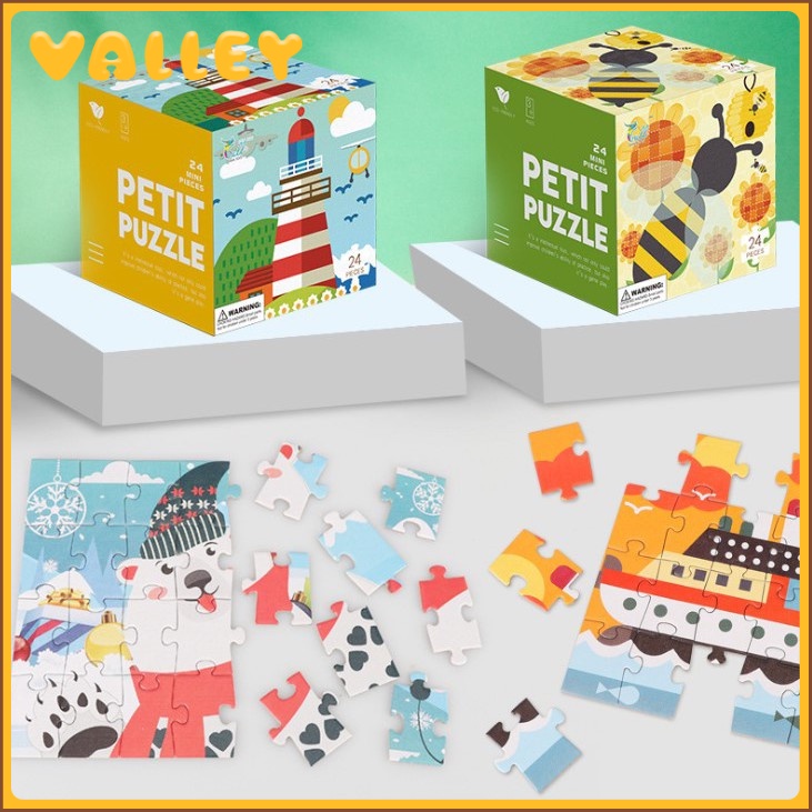 Bảng xếp hình mini ZHAN QI TOYS bằng gỗ hình hoạt hình gồm 24 mảnh có kích thước 9x9 cho bé