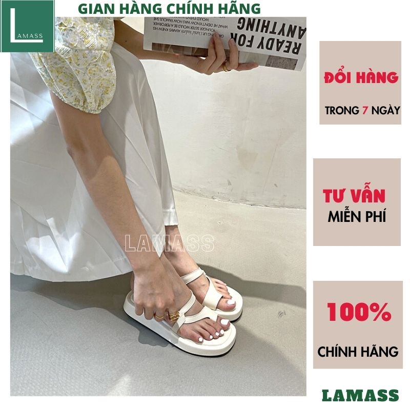 Dép xỏ ngón đế bằng kiểu dáng thời trang phong cách ulzzang cá tính dành cho nữ, dép lê nữ form chuẩn - LAMASS