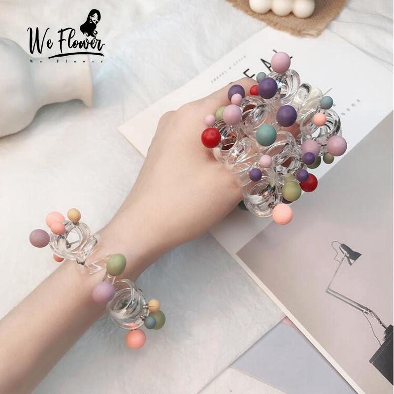 We Flower Dây Buộc Tóc Lò Xo Đính Ngọc Trai Nhân Tạo Thời Trang Cho Nữ