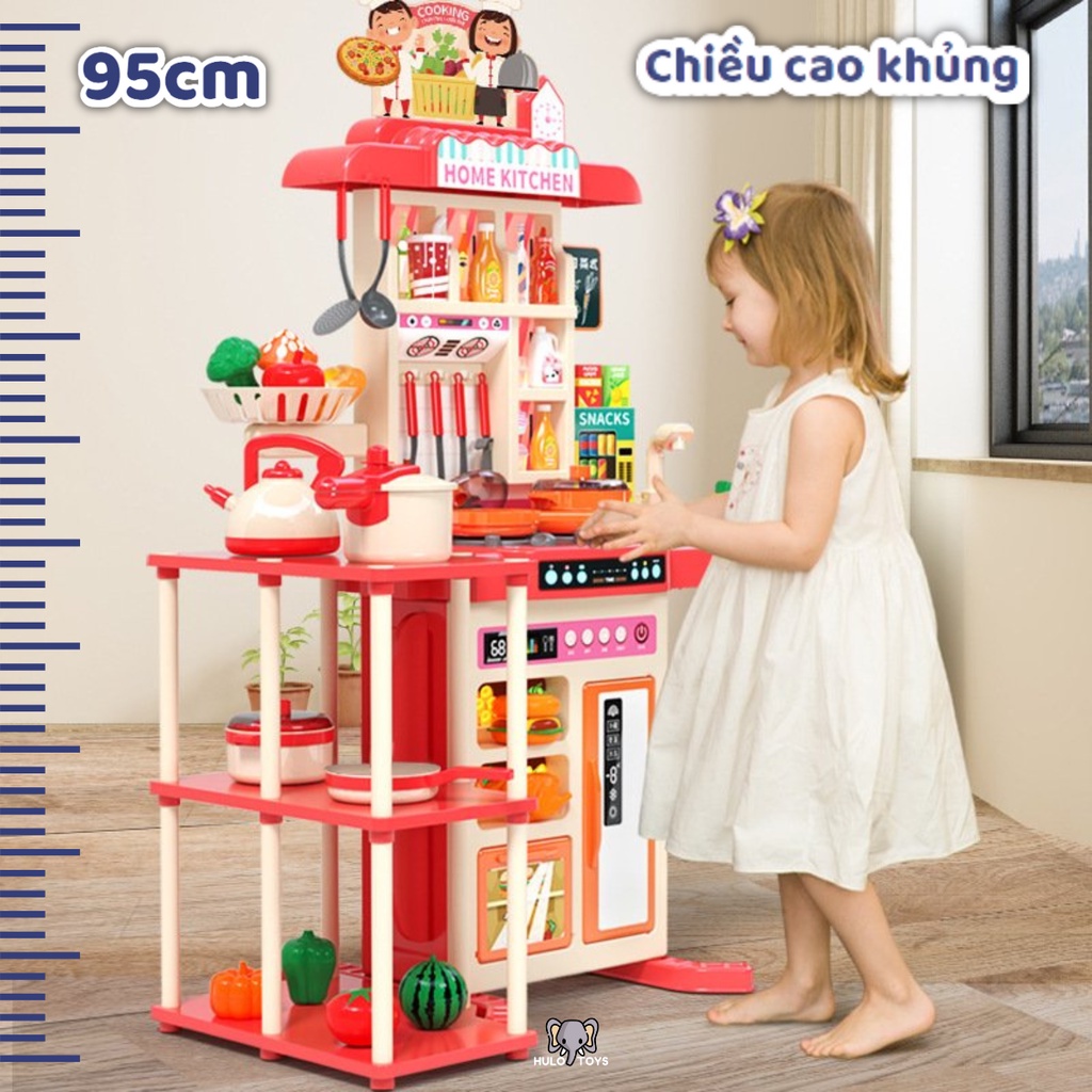 Đồ Chơi Nhà Bếp Hulo Toys CỠ LỚN 95cm Cho Bé - Mô Phỏng Nấu Ăn Chân Thật, Đồ Chơi Nấu Ăn Cho Bé Hơi Nước Thật