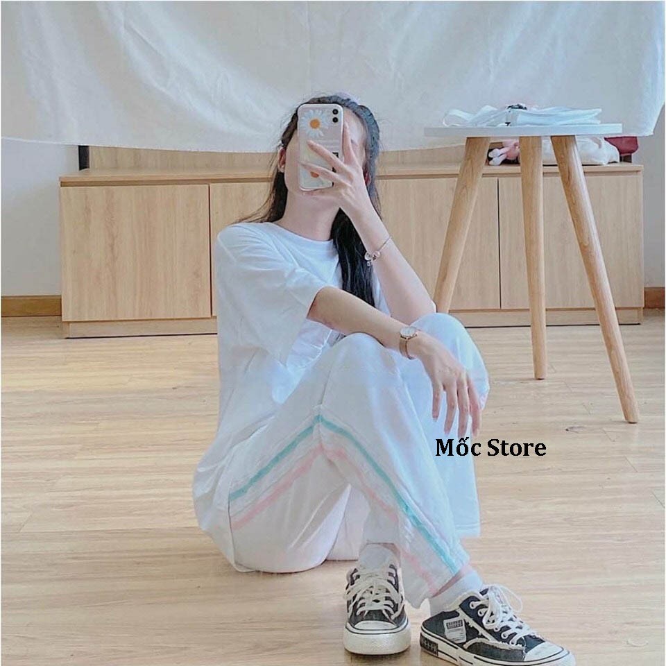 Quần Thể Thao Nam/Nữ/Unisex 💝FREESHIP💝 Quần 3 Sọc Ống Rộng Cầu Vồng RainBow, Dễ Dàng Mix Đồ, Phong Cách Ullzang