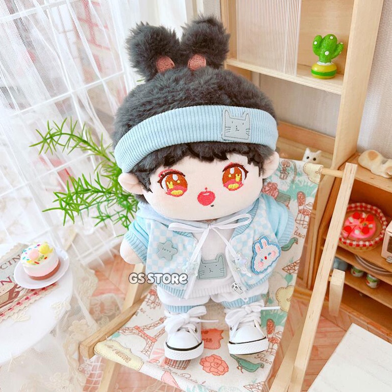 Búp Bê Xiao Rabbit Xiao Zhan Sean Xiao Có Mũ Trùm Đầu Màu Xanh Dương 20cm Quà Tặng Trang Phục Idol